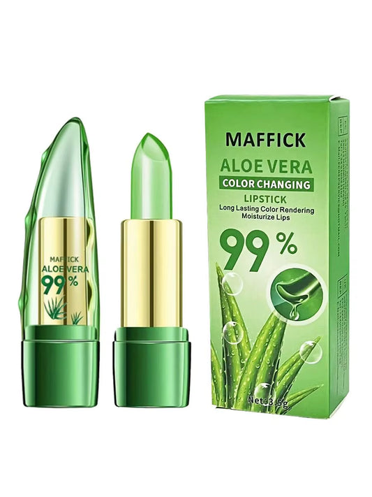 Aloe Vera Warm Change Lipstick for Long-Lasting Lip Protection, Moisturizing and Color Changing, Magical Color Change