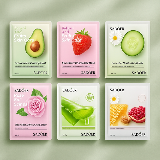 Natural Face Mask Set – 8pcs, Moisturizing & Firming